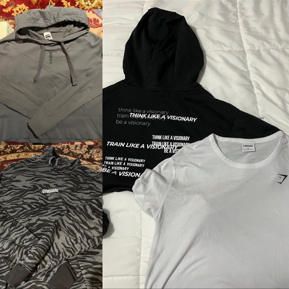 Gymshark Seamless Hoodie, Cropped Hoodie, Animal Print Hoodie, T-Shirt Bundle